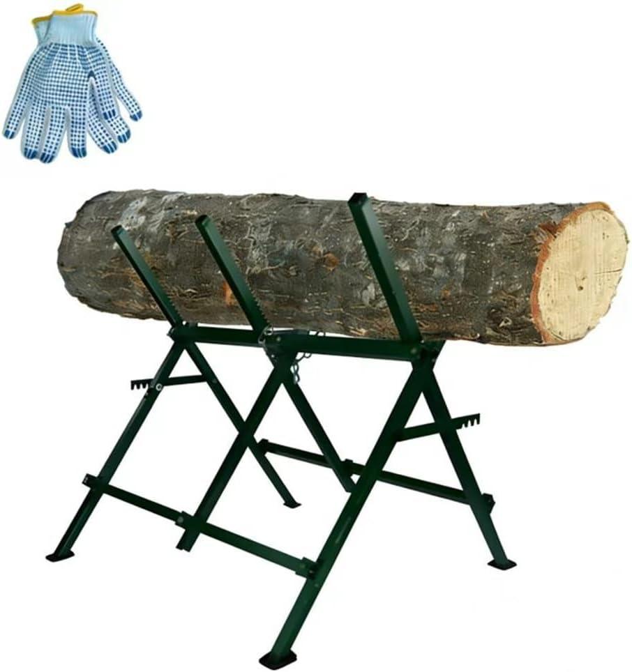 Heavy Duty Firewood Sawhorse Foldable Steel Stand