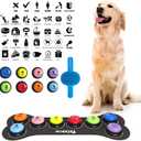 Fzixvow Dog Buttons Talk,Updated 8 Pack Dog Communication Buttons,Recordable Talking Training Buttons for Dogs,30 Seconds Voice Dog Speaking Buttons with Dog Bath Brush Set