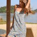 Ekouaer Womens Summer Casual Sleeveless Rompers Loose Spaghetti Strap Shorts Overalls Outfits 2025 Jumpsuits With Pockets (XL)