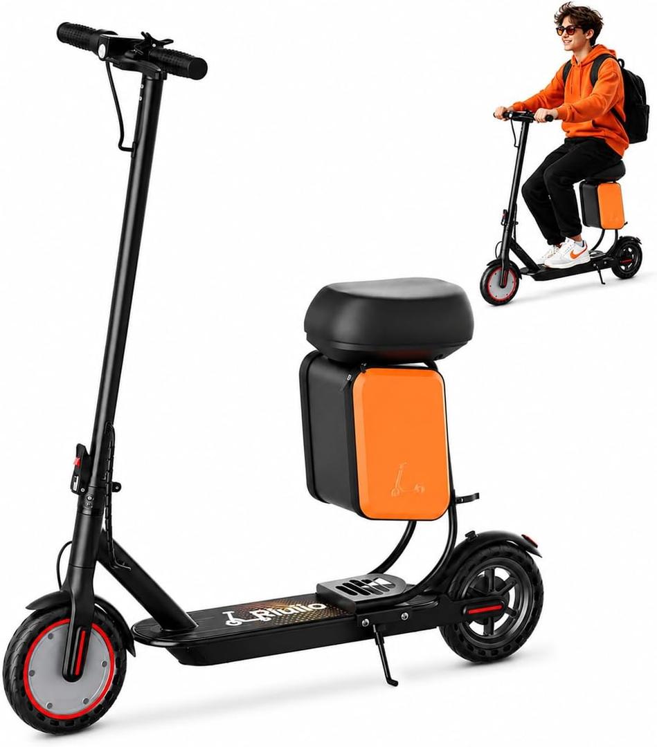 Electric Scooter, 350W-500W Motor, 9 MPH to 22MPH, 10-41 Miles Range, Dual Suspension, Dual Braking, App Control, Foldable Commuter E Scooter for Adults and Teens