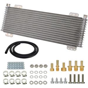 LPD47391 40k Transmission Oil Cooler Kit Low Pressure Drop Trans Cooler Compatible with Heavy Duty 40,000 GVW Max Includes Mounting Hardware