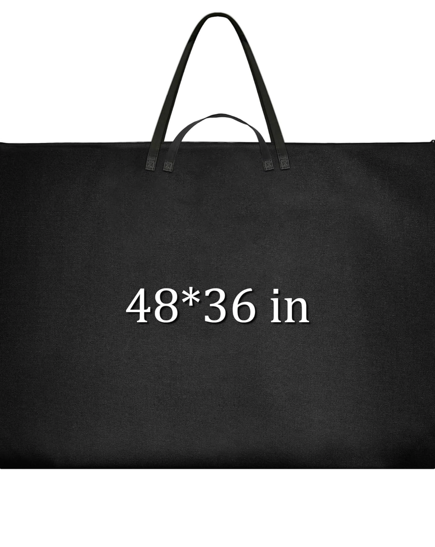 48 x 36 Inch Waterproof Art Portfolio Bag, Large Art Supply Tote with Nylon Shoulder Strap, Poster Board Storage, and Sketch Bag for Artwork