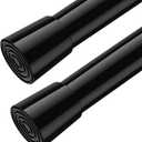 Spring Tension Curtain Rods Small Tension Rod Adjustable Curtain Rod No Drilling for Window (Black, 26" to 39"-2Pack