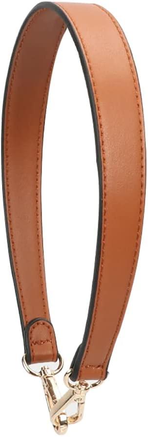 Flat Grain Leather Replacement Straps for Handbags Purse Straps Replacement Crossbody Gold Clasps Women Purse Making 19.29"(49CM) Long Brown