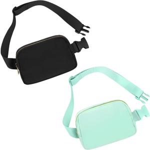 Waist Pack for Running Fanny Pack forWomen and Men Gift and Men Crossbody Belt Bag Bum Bag with Adjustable Strap for Sports Black+Light Green