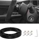 Steering Wheel Hub Adapter, Wheel Hub Spacers, Aluminium Alloy 12mm Steering Wheel Hub PCD Adapter Spacer, Car Accessories Wheel Adapters Spacers for Momo Nardi OMP Sparco and Most Cars (Black)