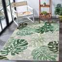Wonnitar Monstera 3x5 Washable Rug, Sage Green Leaf Area Rugs for Bedroom, Non-Slip Living Room Entry Throw Mat, Low Pile Faux Wool Indoor Carpet for Kitchen Bathroom Office