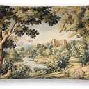 Vintage French Country European Forest Landscape Pillow Covers 12x20, Cottage Forest Bird Botanical Landscape Decorative Throw Pillow Covers Pillowcases for Living Room Home Bedroom