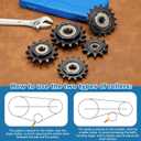 uxcell #50 Roller Chain Idler Sprocket, Type C 17mm Bore 5/8" Pitch 17 Tooth Tensioner with Double Bearing, Black Oxide Finished 1045 Steel for ANSI #50 (DIN/ISO 10A) Chains