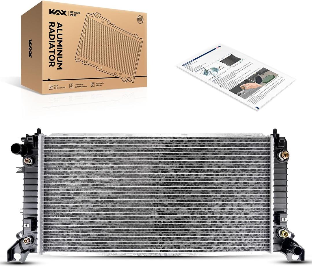 KAX CU13398 Engine Cooling Radiator, Compatible with 2015 Escalade, Escalade ESV, Tahoe, Suburban, Yukon, Yukon XL, 2014-2015 Silverado/Sierra 1500 5.3/6.2L, (w/o Max Trailer Package)