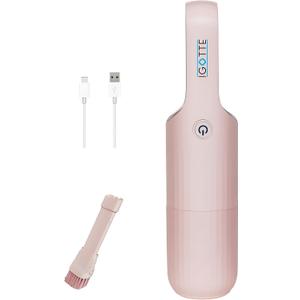 Portable Hand Vacuum Cleaner Handheld Cordless Cleaner for Pet Hair Dirt Home Dust, Car Interior, Lightweight, Easy to Use, Compact Design Battery Rechargeable with USB-C Cable (Pink Color)