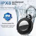 for AirTag Keychain Holder 4 Pack, Waterproof TPU Case with Holder for Apple AirTags, Shockproof, Secure Lock for Wallet, Key, Bag, Luggage, Pets(Black)