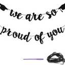 3 x Banner for Graduation Party/Grad Party Decorations- We are So Proud of You (Black)