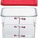 Cambro 6SFSCW135 Camsquare Food Container, 6-Quart, Polycarbonate, Clear, NSF with Lid