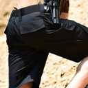 JUKMO Stretch Tactical Belt for Men, Military Work Rigger Hiking 1.5" Elastic Nylon Web Ratchet Quick Release Belt (Black)