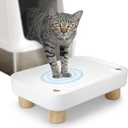 Litter Box Step, Litter Box Ramp with Removable Wooden Legs, Anti-Tracking & Easy to Clean, Cat Ramp for Litter Box, Cat Steps for Small & Older Cats (White)