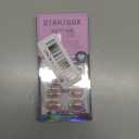 BTArtbox Press on Nails Short - White French Tip Press On Nails Square, Chrome Glazed Glue On Nails, Stick On Nails in 15 Sizes - 30 Soft Gel Fake Nail Kit, Be Elegant