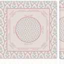 Pink and Green Floral Mahjong Mat 31.5"x31.5", Grandmillennial Flower Non-Slip Noise Reduction Gaming Mat for American Mahjong Poker Card Board Games Dominoes