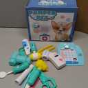 TEUVO Toy Doctor Kit for Girls - Pretend Play Doctor Set with Dog Toy, Carrying Bag & Stethoscope & Dress Up Costume - Toys Doctor Play Gift for Kids Toddlers Ages 1 2 3 4 5 6 7 Year Old for Role Play (Ice Green)