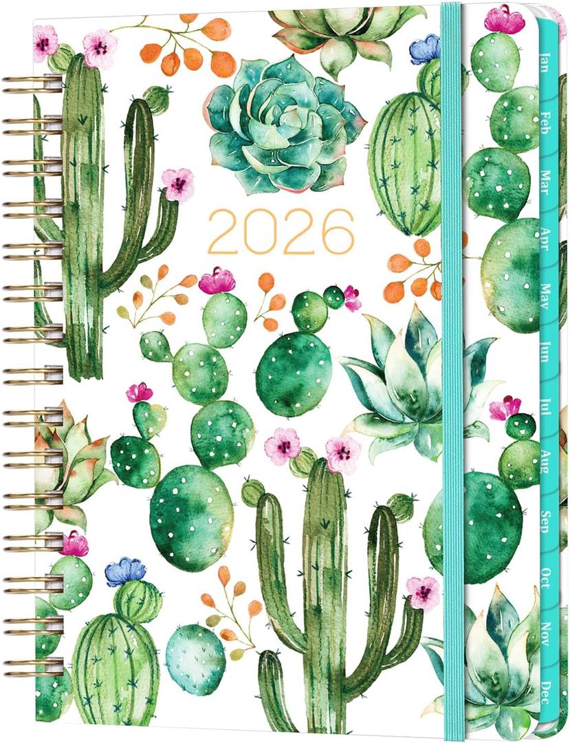 2026 Planner - Planner 2026, 2026 Planner Weekly and Monthly, Jan 2026 - Dec 2026, 8.5" x 6.4", Calendar Planner with Hardcover, Twin - Wire Binding, Monthly Tabs, Elastic Closure, Daily Organizer