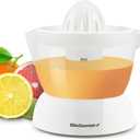 Elite Gourmet ETS-411 BPA-Free Electric Citrus Juicer Extractor: Compact Large Volume Pulp Control Oranges, Lemons, Limes, Grapefruits with Easy Pour Spout, 16 oz, White