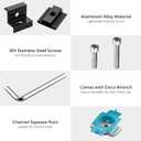 Anbte 10 PCS Solar Panel Mounting Brackets for Unistrut, Aluminium 30mm/35mm 6 x T-Shaped Mid Clamps + 4 x End Clamps, Solar Panel Mounting Kit for Metal, Tin, Flat, Sheet Roofs, RV, Black