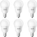 Maelsrlg E17 Intermediate Base LED Bulb, 6W (60 Watt Equivalent) G14 Globe Ceiling Fan Light Bulbs, Cool White 4000K, 600 Lumens, Non-Dimmable, Pack of 6