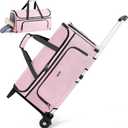 Garment Bags with Wheels, Garment Convertible Weekender Bags, Large Garment Bags for Travel, Duffle Luggage Bag Garment Bag (Pink, Medium)