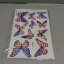 Patriotic Window Clings 4th of July Red White Blue USA Flag Butterfly Reusable Window Glass Decals for Independence Day Memorial Day Home Party Decor