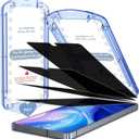 iGluz Privacy PET Screen Protector for Samsung Galaxy S25 Ultra 6.9" (4 Pack),Ultra-Thin Flexible Film with 0.02s Sensitive Fingerprint Unlock,Easy-Install Alignment Tray,Case-Friendly & Shatter-Proof