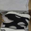 Skechers Women's Arch Fit - City Catch Womens Knit Slip-On Sandals (9, Black)