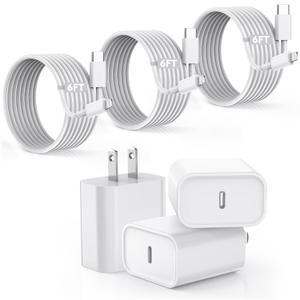 Apple MFi CertifiedFast Charger iPhone,Fast i Phone Charging Cord 3Pack i Phone Charger Fast Charging Plug Block 6FT USB C to Lightning Cable for iPhone 14/14 ProMax/Plus/13 Mini/12/11/XR/XS,AirPods