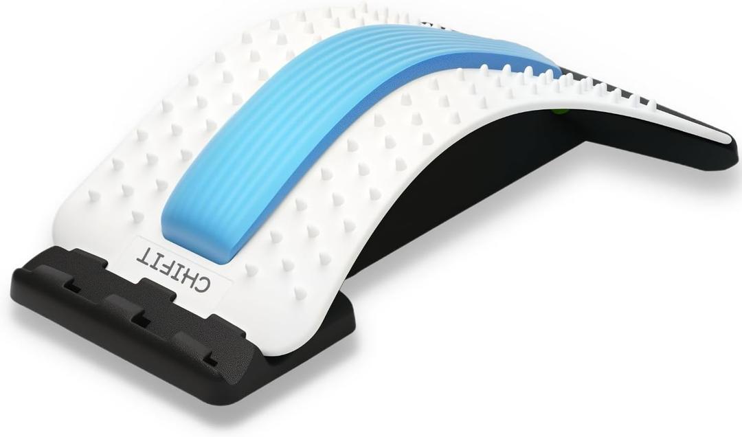 Multi-Level Back Stretching Device - Immediate Relief for Herniated Disc, Sciatica, Scoliosis, Lower and Upper Back Stretcher Support and Pain Relief (Blue)