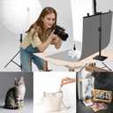 Yoocheese Photo Backdrop Kit, Double-Sided Paper Background with Stand, 22x34 Inch, 14 Colors, for Product Food Photography, Studio Tabletop Props, small size