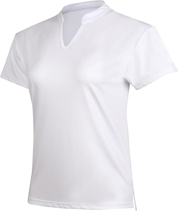 Aeklowu Women Golf Tennis Shirts,Athletic Women T-Shirts V-Neck Tops Short Sleeve Collarless Shirts Size XL