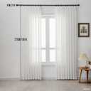 Off White Pinch Pleated Curtains 108 Inches Long 1 Panel Chiffon Sheer Curtains for Living Room Bedroom Semi Sheer Light Filtering Curtain & Drapes for Sliding Glass Door, W40 x L108