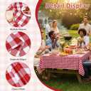 B-COOL Buffalo Plaid Table Cloth Fabrics - Checkered Tablecloth Spring Valentines Day Rectangle Red and White Checkered Table Covers for Picnic, Birthday, Christmas Indoor Outdoor Party 56 x 120 Inch