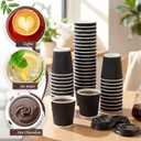 Ceenna 100 Set 7 oz Disposable Coffee Cups with Lids to Go Coffee Cup Insulated Hot Ripple Cup Paper Espresso Cups Bulk for Hot Chocolate Tea Cocoa Drinks Party