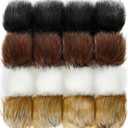 Tatuo 16 Pcs Faux Fur Pom Poms for Hat 4 Inches Large Fluffy Pom Balls for Craft Knitting Beanie Shoe Scarf Bag Pompom Valentine Keychain Charm Winter DIY Accessory (Black,White,Natural,Coffee)