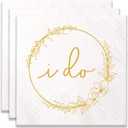 100 Pack of I Do Disposable Paper Napkins for Wedding Party Engagement Bridal Shower Party Table Decorations