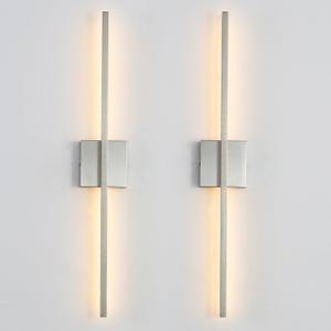 Wall Sconces Set of Two 40'', LED Dimmable Sconces Wall Lighting, Brushed Gold Modern Wall Sconce Light for Bathroom, Living Room, Bedroom, Hardwired 3000K (28Inch, Nickel)