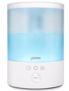 YOGIN Humidifiers for Bedroom Large room, Top fill 2.5L Ultrasonic cool mist Humidifiers for Baby Nursery and Plants, Up to 24 Hours, 24db Quiet, Night Light, Auto Shut Off, Easy Clean Humidifier, White