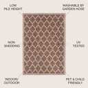 JONATHAN Y Moroccan Trellis Indoor Outdoor Round Area Rug 3 Ft Espresso/Taupe, Trebol Textured Weave for Backyard, Patio, Porch, Easy-Cleaning, High Traffic, Pet-Friendly, Non-Shedding (SMB109B-3R)