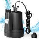 D-HONOR Sump Pump Submersible Utility Water Pump 1/3HP 2400GPH Thermoplastic Electric Portable Transfer Drain Pump for Swimming Pool Pond Garden Basement with 3/4 IN GHT