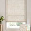 LazBlinds Cordless Bamboo Blinds, Easy Install Roller Shades for Windows, Hook-On Light Filtering Bamboo Shades for Interior Indoor Windows, 27" W x 48" H, Star-Off White