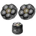 Magnetic 6 Blades Head Shaver Replacement Heads for Many 6D Magnetic Electric Razor,Newly Designed Magnetic 6D Blade Head Compatible with Head Shavers for Bald Men,2 Pack Travel Size for Ufree Shaver.