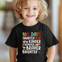 100 Days of School Shirt Kids  Boys Girls Toddler Happy 100th Day of School T-Shirt, Kindergarten 100 Day,3T-7T (Black)