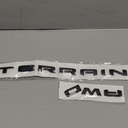 Set OEM Black 1 Terrain and AWD Nameplate Emblem kit Badge 3D Letter Compatible with Terrain 2022-2025 (Gloss Black)