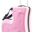Kids Ride On Suitcase with TSA Lock, 20 Inch Carry On Luggage with Seat for Boys and Girls, Toddler Rideable Rolling Suitcase, Sit-on Travel Suitcase for Kids 3-8 Years Old, Sweet Pink, 20 inch 