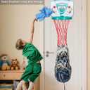 Basketball Hamper Toy for Kids  Fun Over-the-Door Laundry Hoop with Ball  Build Good Habits Early & Keep the Floor Tidy(Green)